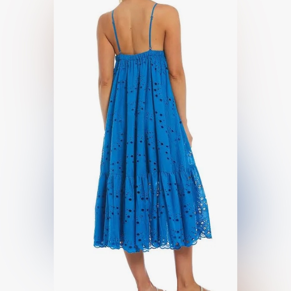 Belle Badgley Mischka Donna Eyelet Dress in Blue - Size 8